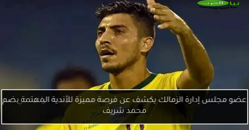 عضو مجلس إدارة الزمالك يكشف عن فرصة مميزة للأندية المهتمة بضم محمد شريف