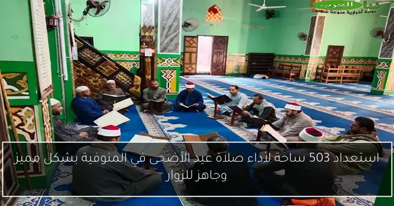استعداد 503 ساحة لأداء صلاة عيد الأضحى في المنوفية بشكل مميز وجاهز للزوار