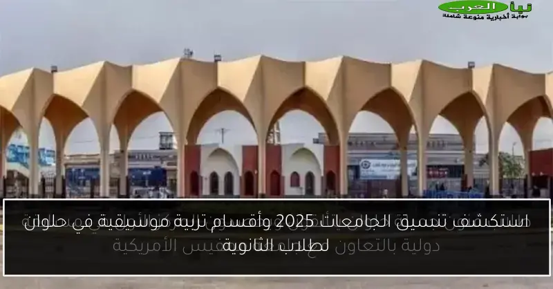 استكشف تنسيق الجامعات 2025 وأقسام تربية موسيقية في حلوان لطلاب الثانوية