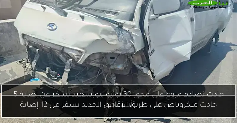 حادث ميكروباص على طريق الزقازيق الجديد يسفر عن 12 إصابة