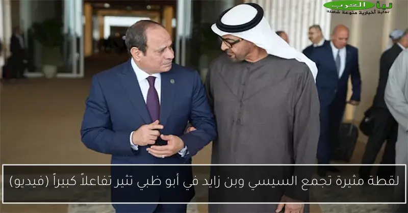 لقطة مثيرة تجمع السيسي وبن زايد في أبو ظبي تثير تفاعلاً كبيراً (فيديو)