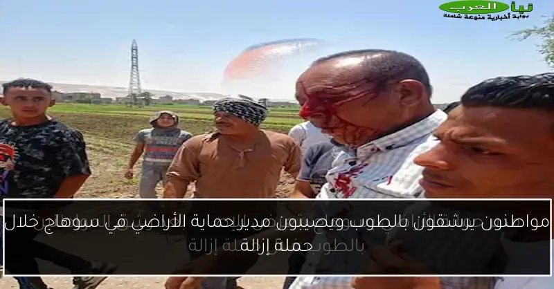 مواطنون يرشقون بالطوب ويصيبون مدير حماية الأراضي في سوهاج خلال حملة إزالة
