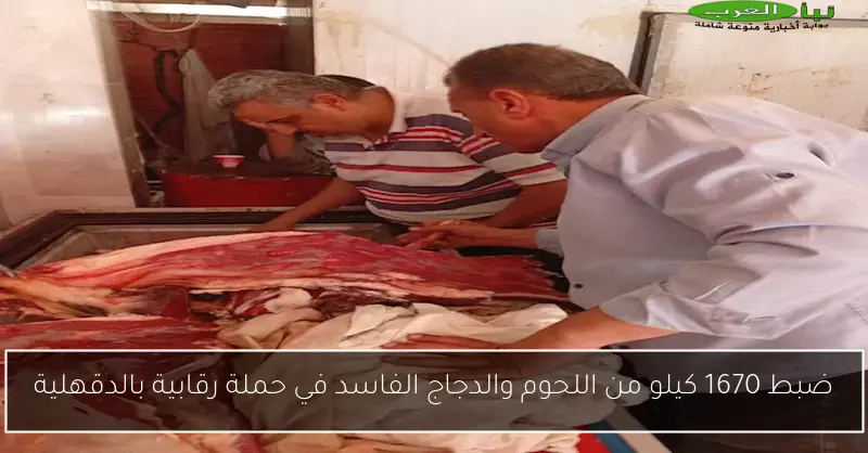 ضبط 1670 كيلو من اللحوم والدجاج الفاسد في حملة رقابية بالدقهلية