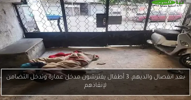 بعد انفصال والديهم، 3 أطفال يفترشون مدخل عمارة وتدخل التضامن لإنقاذهم