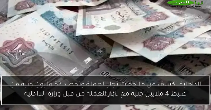 ضبط 4 ملايين جنيه مع تجار العملة من قبل وزارة الداخلية