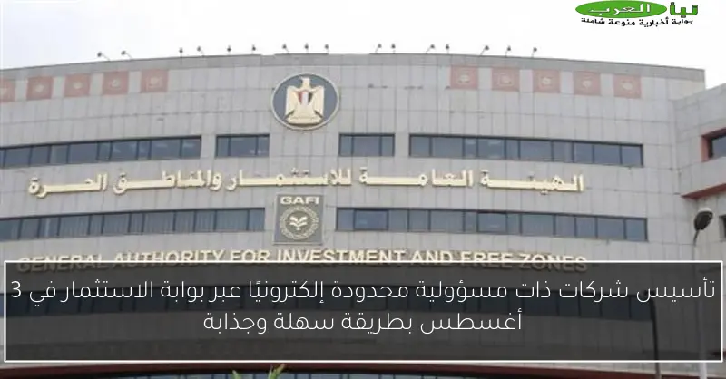 تأسيس شركات ذات مسؤولية محدودة إلكترونيًا عبر بوابة الاستثمار في 3 أغسطس بطريقة سهلة وجذابة