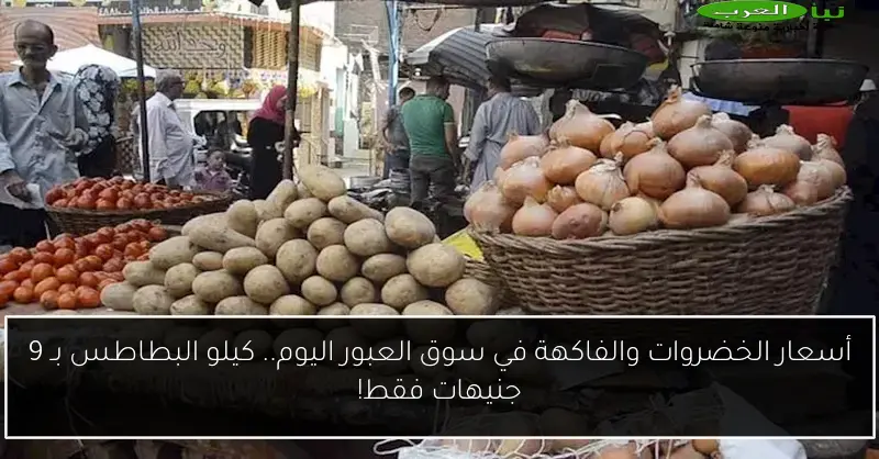 أسعار الخضروات والفاكهة في سوق العبور اليوم.. كيلو البطاطس بـ 9 جنيهات فقط!