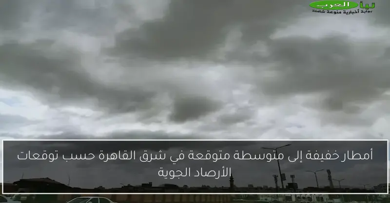 أمطار خفيفة إلى متوسطة متوقعة في شرق القاهرة حسب توقعات الأرصاد الجوية