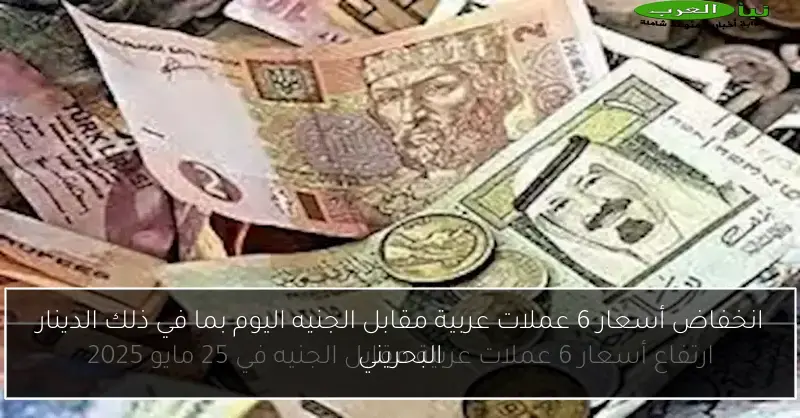 انخفاض أسعار 6 عملات عربية مقابل الجنيه اليوم بما في ذلك الدينار البحريني