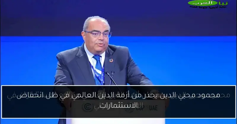 محمود محيي الدين يحذر من أزمة الدين العالمي في ظل انخفاض الاستثمارات