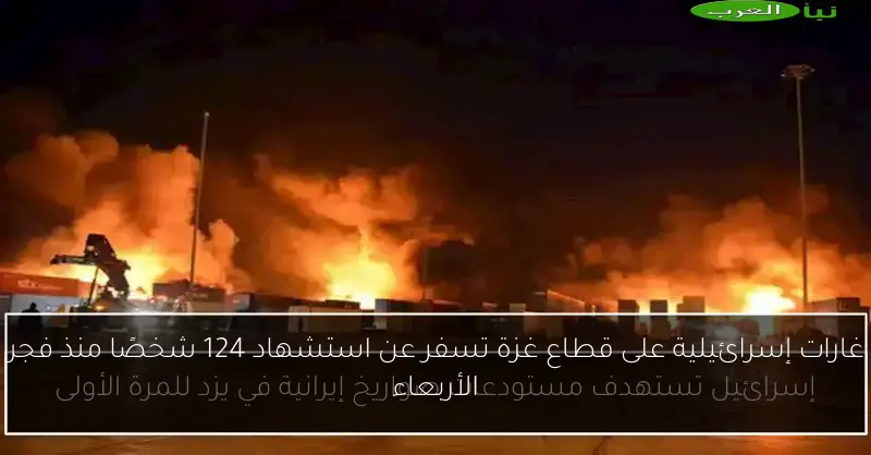 غارات إسرائيلية على قطاع غزة تسفر عن استشهاد 124 شخصًا منذ فجر الأربعاء