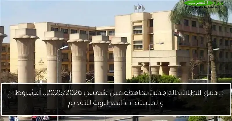 دليل الطلاب الوافدين بجامعة عين شمس 2025/2026.. الشروط والمستندات المطلوبة للتقديم