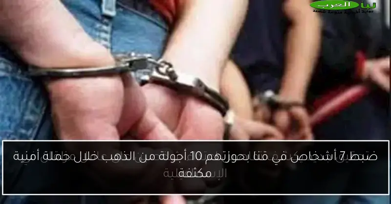 ضبط 7 أشخاص في قنا بحوزتهم 10 أجولة من الذهب خلال حملة أمنية مكثفة