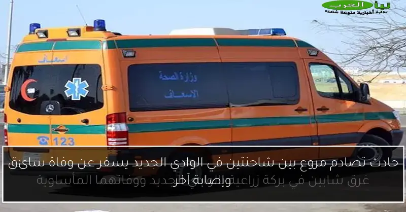 حادث تصادم مروع بين شاحنتين في الوادي الجديد يسفر عن وفاة سائق وإصابة آخر
