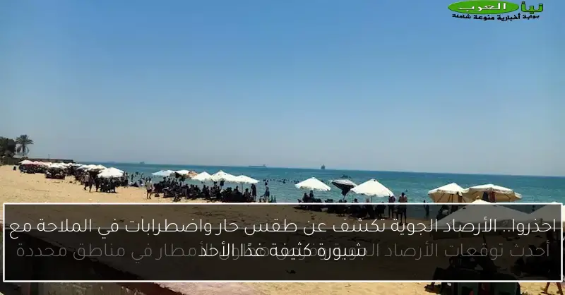احذروا.. الأرصاد الجوية تكشف عن طقس حار واضطرابات في الملاحة مع شبورة كثيفة غدًا الأحد
