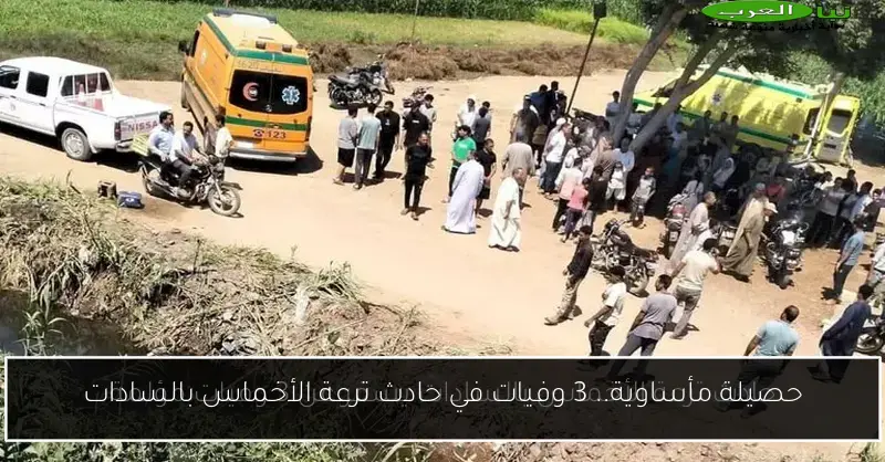 حصيلة مأساوية.. 3 وفيات في حادث ترعة الأخماس بالسادات