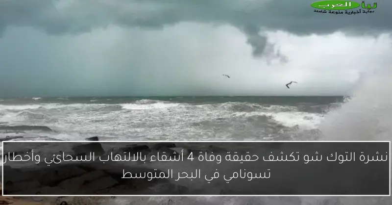 نشرة التوك شو تكشف حقيقة وفاة 4 أشقاء بالالتهاب السحائي وأخطار تسونامي في البحر المتوسط