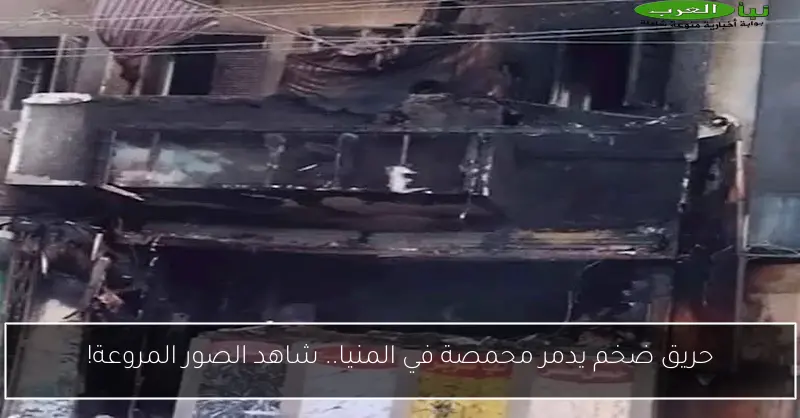 حريق ضخم يدمر محمصة في المنيا.. شاهد الصور المروعة!