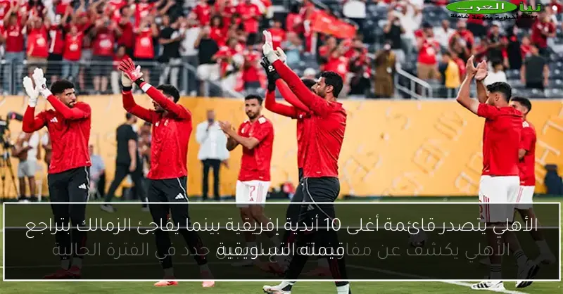 الأهلي يتصدر قائمة أغلى 10 أندية إفريقية بينما يفاجئ الزمالك بتراجع قيمته التسويقية