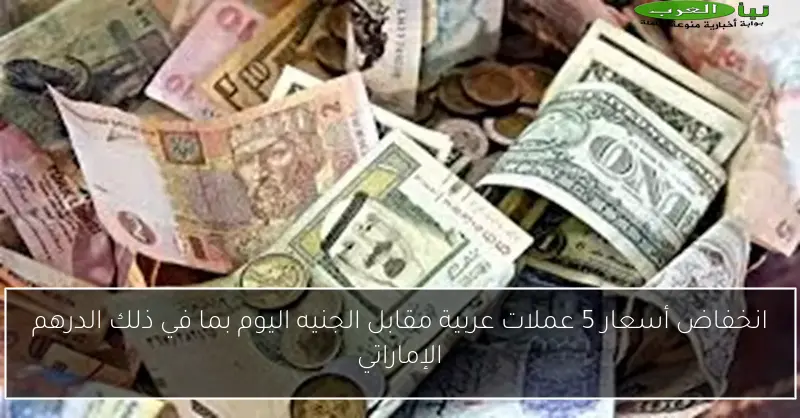 انخفاض أسعار 5 عملات عربية مقابل الجنيه اليوم بما في ذلك الدرهم الإماراتي