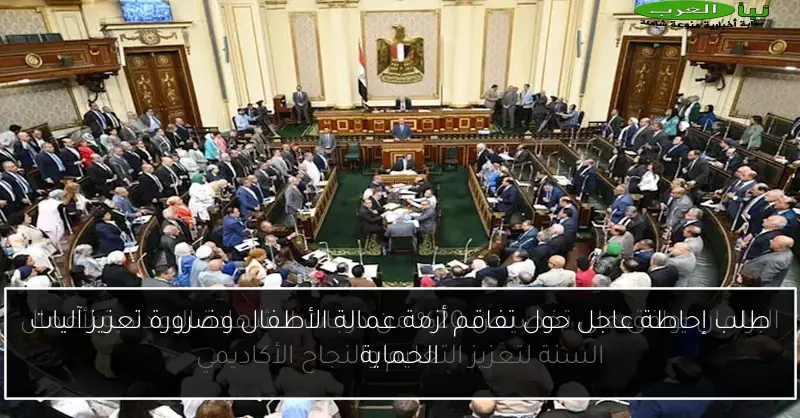طلب إحاطة عاجل حول تفاقم أزمة عمالة الأطفال وضرورة تعزيز آليات الحماية
