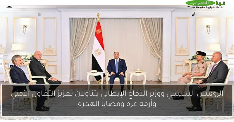 الرئيس السيسي ووزير الدفاع الإيطالي يتناولان تعزيز التعاون الأمني وأزمة غزة وقضايا الهجرة