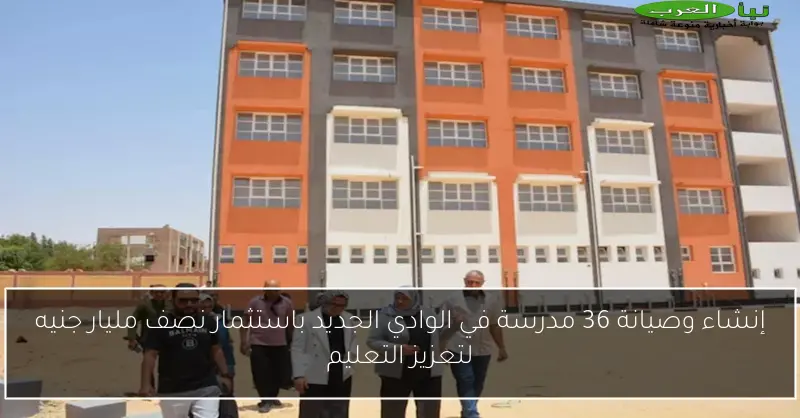 إنشاء وصيانة 36 مدرسة في الوادي الجديد باستثمار نصف مليار جنيه لتعزيز التعليم