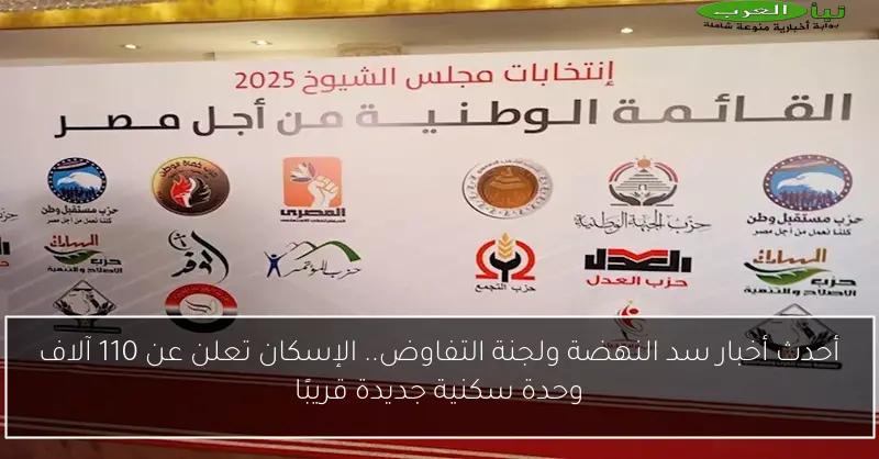 أحدث أخبار سد النهضة ولجنة التفاوض.. الإسكان تعلن عن 110 آلاف وحدة سكنية جديدة قريبًا