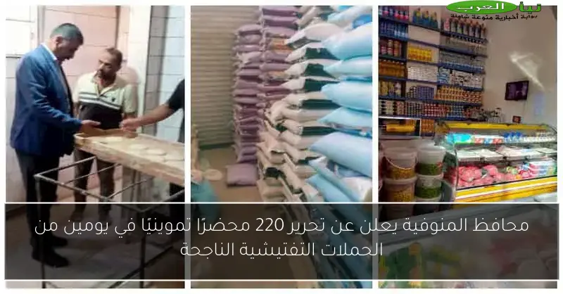 محافظ المنوفية يعلن عن تحرير 220 محضرًا تموينيًا في يومين من الحملات التفتيشية الناجحة