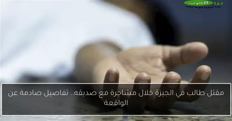 مقتل طالب في الجيزة خلال مشاجرة مع صديقه.. تفاصيل صادمة عن الواقعة