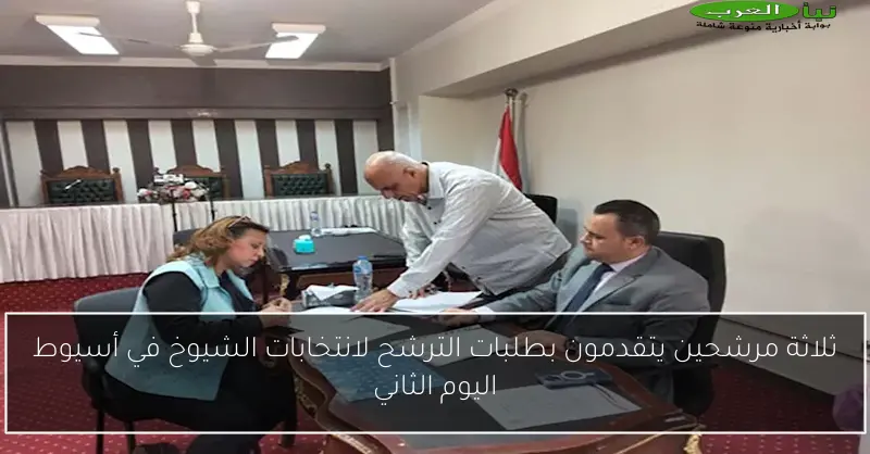 ثلاثة مرشحين يتقدمون بطلبات الترشح لانتخابات الشيوخ في أسيوط اليوم الثاني