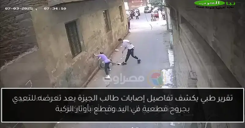 تقرير طبي يكشف تفاصيل إصابات طالب الجيزة بعد تعرضه للتعدي بجروح قطعية في اليد وقطع بأوتار الركبة
