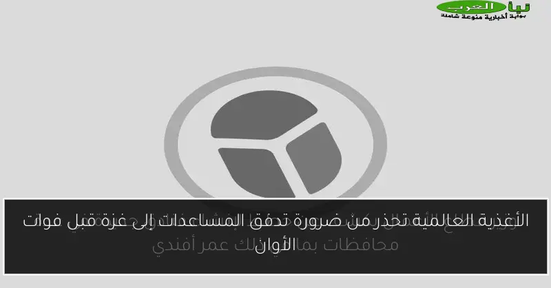 الأغذية العالمية تحذر من ضرورة تدفق المساعدات إلى غزة قبل فوات الأوان
