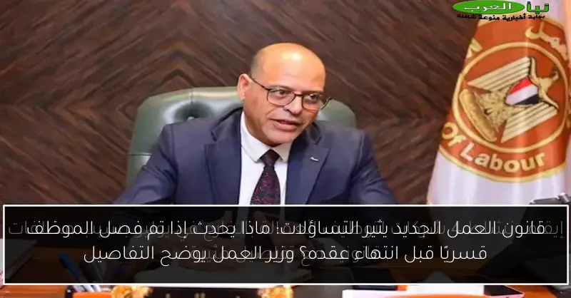 قانون العمل الجديد يثير التساؤلات: ماذا يحدث إذا تم فصل الموظف قسريًا قبل انتهاء عقده؟ وزير العمل يوضح التفاصيل
