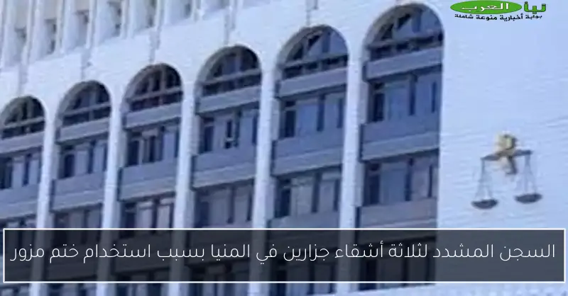 السجن المشدد لثلاثة أشقاء جزارين في المنيا بسبب استخدام ختم مزور