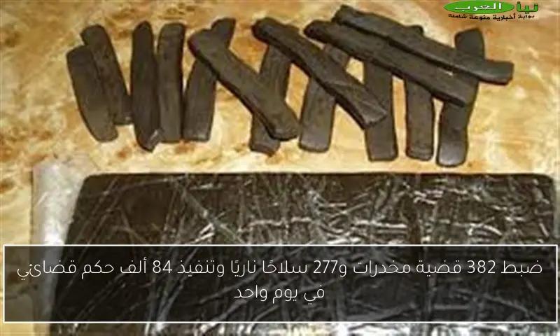ضبط 382 قضية مخدرات و277 سلاحًا ناريًا وتنفيذ 84 ألف حكم قضائي في يوم واحد
