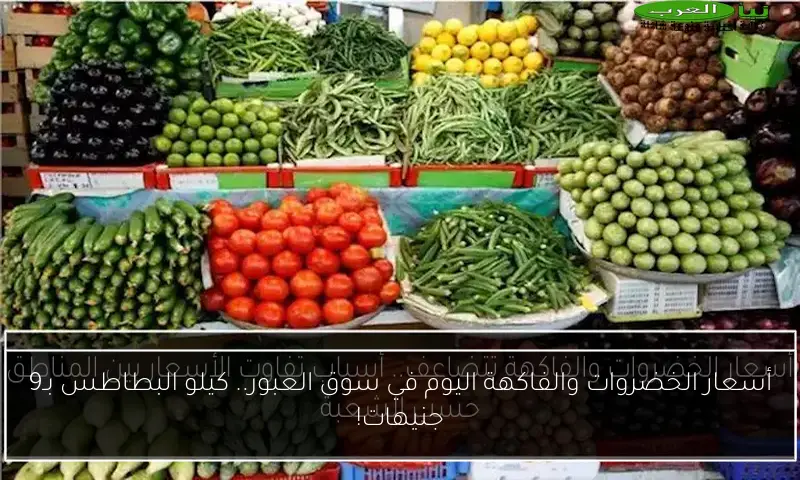 أسعار الخضروات والفاكهة اليوم في سوق العبور.. كيلو البطاطس بـ9 جنيهات!