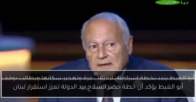 أبو الغيط يؤكد أن خطة حصر السلاح بيد الدولة تعزز استقرار لبنان