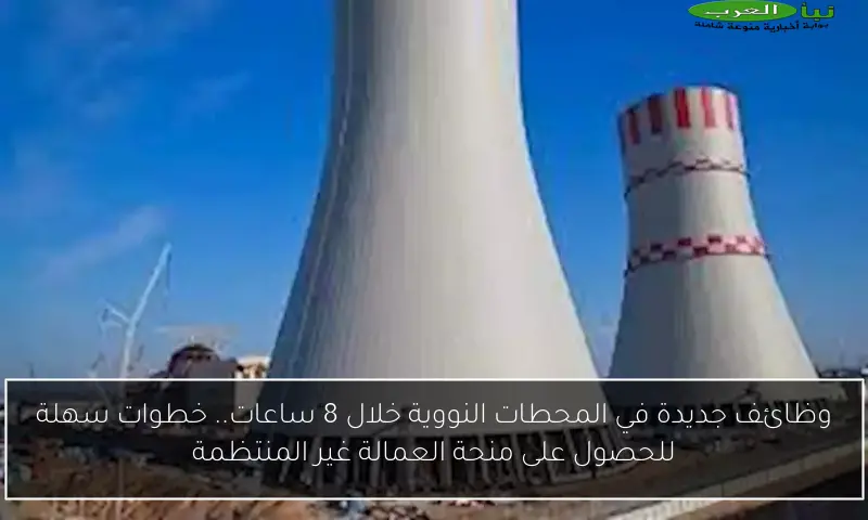 وظائف جديدة في المحطات النووية خلال 8 ساعات.. خطوات سهلة للحصول على منحة العمالة غير المنتظمة