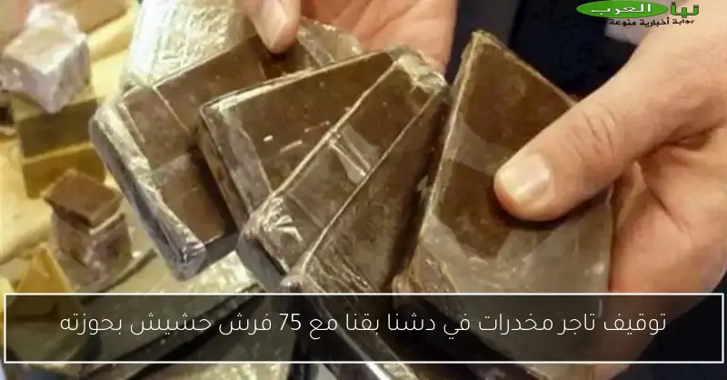 توقيف تاجر مخدرات في دشنا بقنا مع 75 فرش حشيش بحوزته