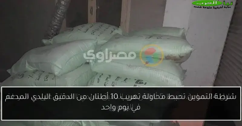 شرطة التموين تحبط محاولة تهريب 10 أطنان من الدقيق البلدي المدعم في يوم واحد