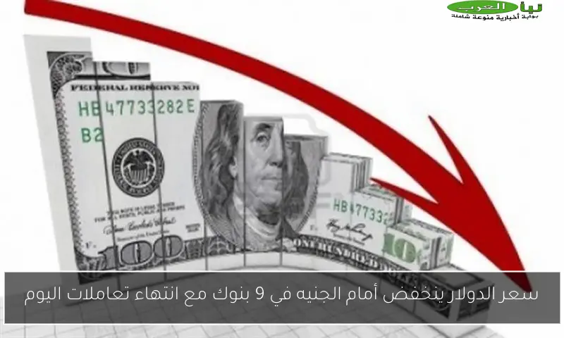 سعر الدولار ينخفض أمام الجنيه في 9 بنوك مع انتهاء تعاملات اليوم