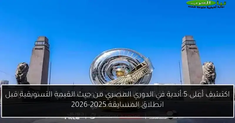 اكتشف أعلى 5 أندية في الدوري المصري من حيث القيمة التسويقية قبل انطلاق المسابقة 2025-2026