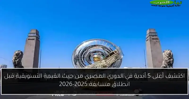 اكتشف أعلى 5 أندية في الدوري المصري من حيث القيمة التسويقية قبل انطلاق مسابقة 2025-2026