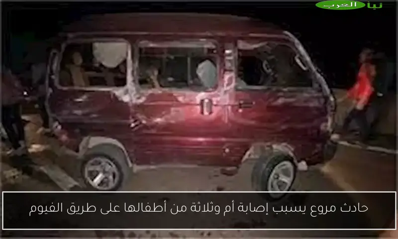 حادث مروع يسبب إصابة أم وثلاثة من أطفالها على طريق الفيوم