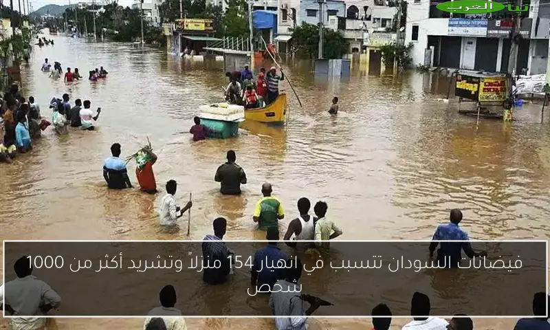 فيضانات السودان تتسبب في انهيار 154 منزلاً وتشريد أكثر من 1000 شخص