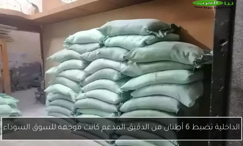 الداخلية تضبط 6 أطنان من الدقيق المدعم كانت موجهة للسوق السوداء