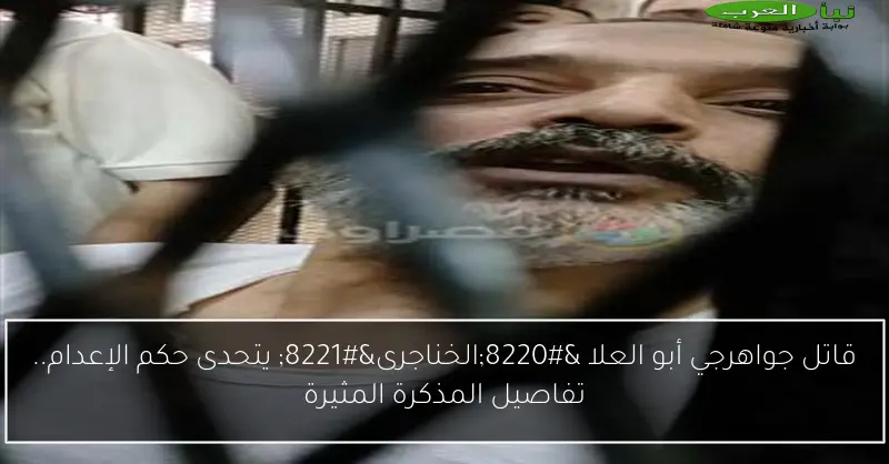 قاتل جواهرجي أبو العلا “الخناجرى” يتحدى حكم الإعدام.. تفاصيل المذكرة المثيرة