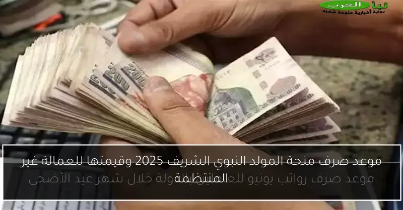 موعد صرف منحة المولد النبوي الشريف 2025 وقيمتها للعمالة غير المنتظمة