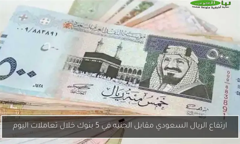 ارتفاع الريال السعودي مقابل الجنيه في 5 بنوك خلال تعاملات اليوم